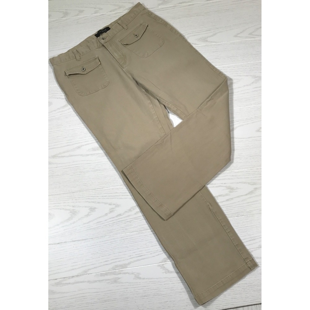 Vintage Y2K Utility Pants Women 12 Riveted by Lee Brown Canvas Hiking Outdoors